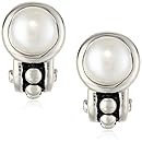 Honora "Pallini" White Freshwater Cultured Pearl Semi Hoop Omega Back Earrings