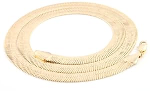 Gold 11mm 30 Inch Herringbone Chain Necklace
