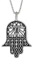 Sterling Silver " Hamsa (Hand Of God) " pendant, 11/16" (17.0 mm) Long.