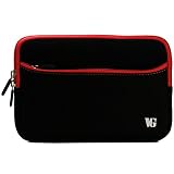 Red Trim Neoprene Sleeve Carrying Case Cover for Amazon Kindle Fire Tablet 7 inch Multi Touchscreen Android Tablet + SumacLife TM Wisdom Courage Wristband