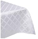 Lenox Laurel Leaf 70-by-104-Inch Oval Tablecloth, White