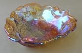 Vintage Glass Carnival Serving Bowl - Marigold - 7 inches x 2 inches