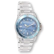 Avalon Chiasso Series Clear Plastic Sport Watch w/ Genuine Mother of Pearl Dial # 7408-7