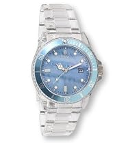 Avalon Chiasso Series Clear Plastic Sport Watch w/ Genuine Mother of Pearl Dial # 7408-7