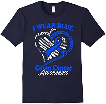Men's Colon Cancer Shirt - I Wear Blue For My Hero 2XL Navy