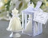Wedding Gown Candle in Designer Window Shop Gift Box Set of 4 (Set of 96) - Baby Shower Gifts & Wedd
