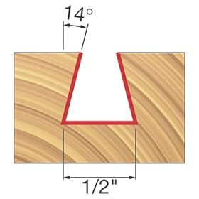 Freud 22-124 1 2-Inch Diameter 14-Degree Dovetail Router Bit with 1 4-Inch Shank by Freud