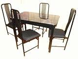 BEAUTIFUL 5 PIECE DINETTE W. MAN-MADE MARBLE TOP