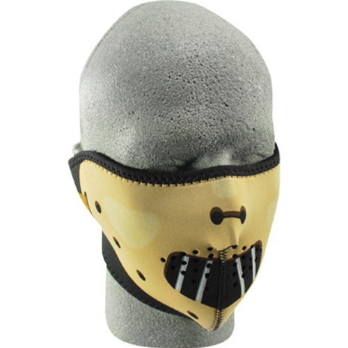 41PFO rzDUL Zan Headgear Hannibal Mens Neoprene Half Face Mask Sports Racing Motorcycle Helmet Accessories   One Size Fits All