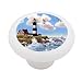 Harbor Lighthouse Decorative High Gloss Ceramic Drawer Knob