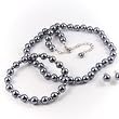 Platinum 8mm Glass Pearl Necklace, Bracelet and Earrings Set by Margot Townsend
