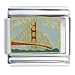 Golden Gate Bridge Sea Blue Themed Travel Flags Charms Italian Bracelet