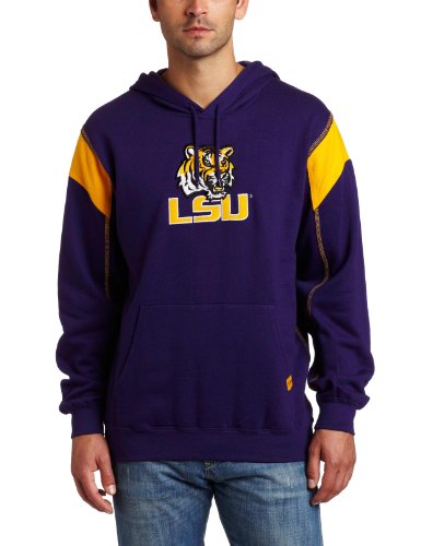 NCAA Men's Louisiana State Fightin Tigers Found Of a Champ II Long Sleeve Hooded Fleece Pullover (Dark Purple/Yellow Gold, Medium)