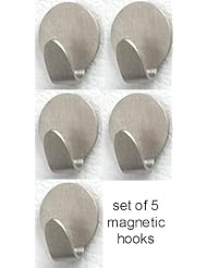 Buy Brushed Nickel 5 MAGNETIC CLIP hooks hanger bathroom