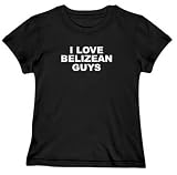 T-Shirt Woman Black  I Love Belizean Guys  Belize Country