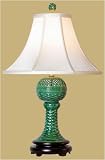Asian Furnishings & D&eacute;cor - 24" Fine Chinese Mint Green Pierced Porcelain Oriental Table Lamp