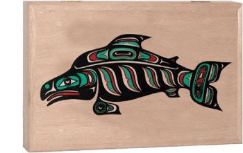 Smoked Salmon Traditional Three Color Fish Design Natural Style, 4 oz by Alaska Smokehouse
