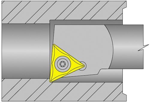 TPBN Boring Bars and Sets TPBN12-3, Min Bore: .845", OAL: 10", Shank D: .750", Center Line F: .422", Use with TPG_ Insert: 322