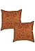 2 Pcs Indian Cotton Embroidery & Mirror Work Ethnic Pillow Cushion Cover Throw India D&eacute;cor Size 16 X 16 Inches