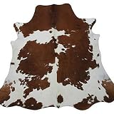 Real South American Cowhide Rug Brown & White