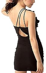 Sexy Lace Glittering Backless One Shoulder Cocktail Bodycon Dress 