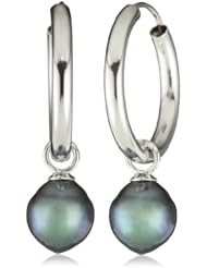 TARA Pearls Sterling Silver Tahitian 8x9mm Pearl Drop Earrings