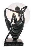 Art Deco Nude Woman Table Lamp Frosted Glass