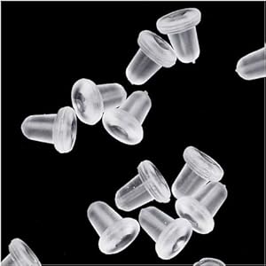 Clear Rubber Bullet Clutch Earring Safety Backs (144)