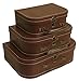Wald Imports Brown Paperboard Decorative Storage Paperboard Suitcases, Set of 3