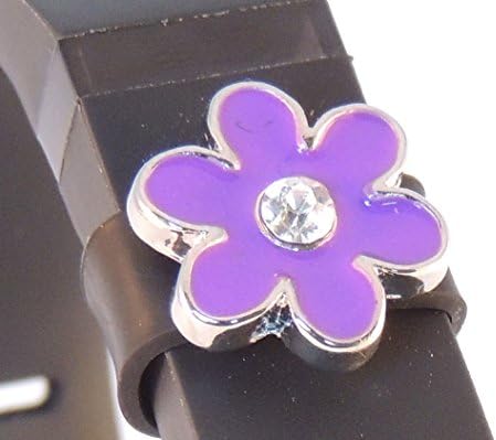 Fitness Tracker Jewelry "Dazzling Daisy" Turquoise and Violet for Fit Bit, Jawbone, Up24 and other activity trackers with Keepsake Tin. Bundle of two.
