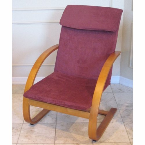 International Caravan Bentwood Rocking Chair With Microfiber Cushion Red - Qrb100-rw