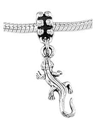 Sterling Silver Desert Lizard Gecko Dangle Bead Charm
