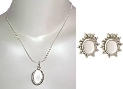 Earring and Pendant Sterling Silver Crystal Gemstone Jewelry