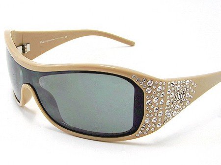 New Dolce & Gabbana D&G 8041B 8041-B 791 6B Beige Swarovski Sunglasses   