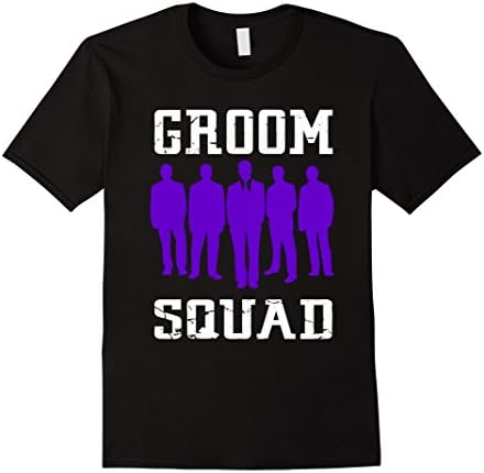 Men's Groom Squad T-Shirt - Purple Silhouette Groomsmen Shirt 2XL Black