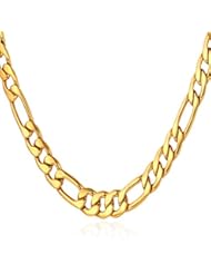Jewelry: Mens 18k Gold Plated Italian Solid Figaro Chain Necklace - U7 Fashion Jewelry
