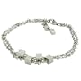 Stainless Steel Double Anklet Bracelet 9" Chain with hanging cubes.