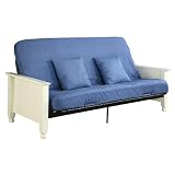Barcelona Futon Frame and Serta Mattress Set - Denim (Full)