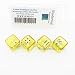 Yellow Doubling Cube Dice with White Pips D6 19mm (3/4in) (White Die Inside) Pack of 4 Wondertrail