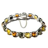 Sterling Silver Multi-Color Amber Bracelet