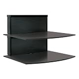 Bell'O BWS101 Two-Shelf Component Wall Shelf System with Multiple Wood Finish Panels or Paintable Options (Black)
