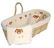 Fuzzy Faces Velvet Moses Basket - Ivory