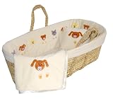 Fuzzy Faces Velvet Moses Basket - Ivory
