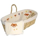 Buy Fuzzy Faces Velvet Moses Basket - Ivory by Moses Baskets