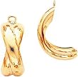 14K Yellow Gold X Earring Jackets Polished Jewelry