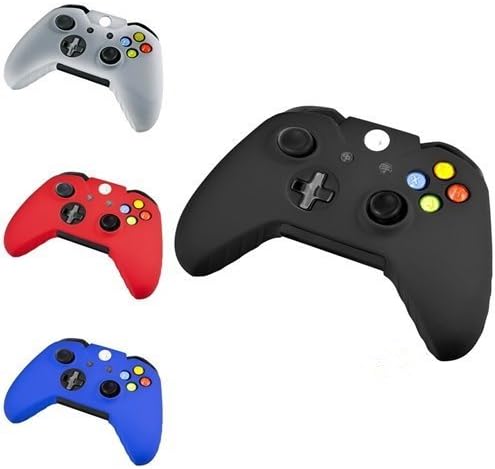 TStoy 4 Pcs Soft Silicone Gel Rubber Grip Controller Protecting Cover For Xbox One - Black/Red/Blue/White