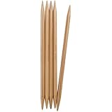 ChiaoGoo Double Point 6-inch (13cm) Bamboo Dark Patina Knitting Needle; Size US 6 (4mm) 1036-6