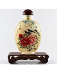 Handicraft Chinese Characteristics Inside Painted Peony Snuff Bottle Business Gifts