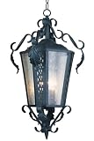 Rustic Outdoor 3 light Hanging Lantern, THREE - LIGHT, BLACK - B...