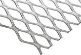 Galvanized Steel Expanded Metal Flat Sheet, 2.1" LWD Diamond Openings,  0.134" Thick,  63% Open Area,  48" Width,  48" Length